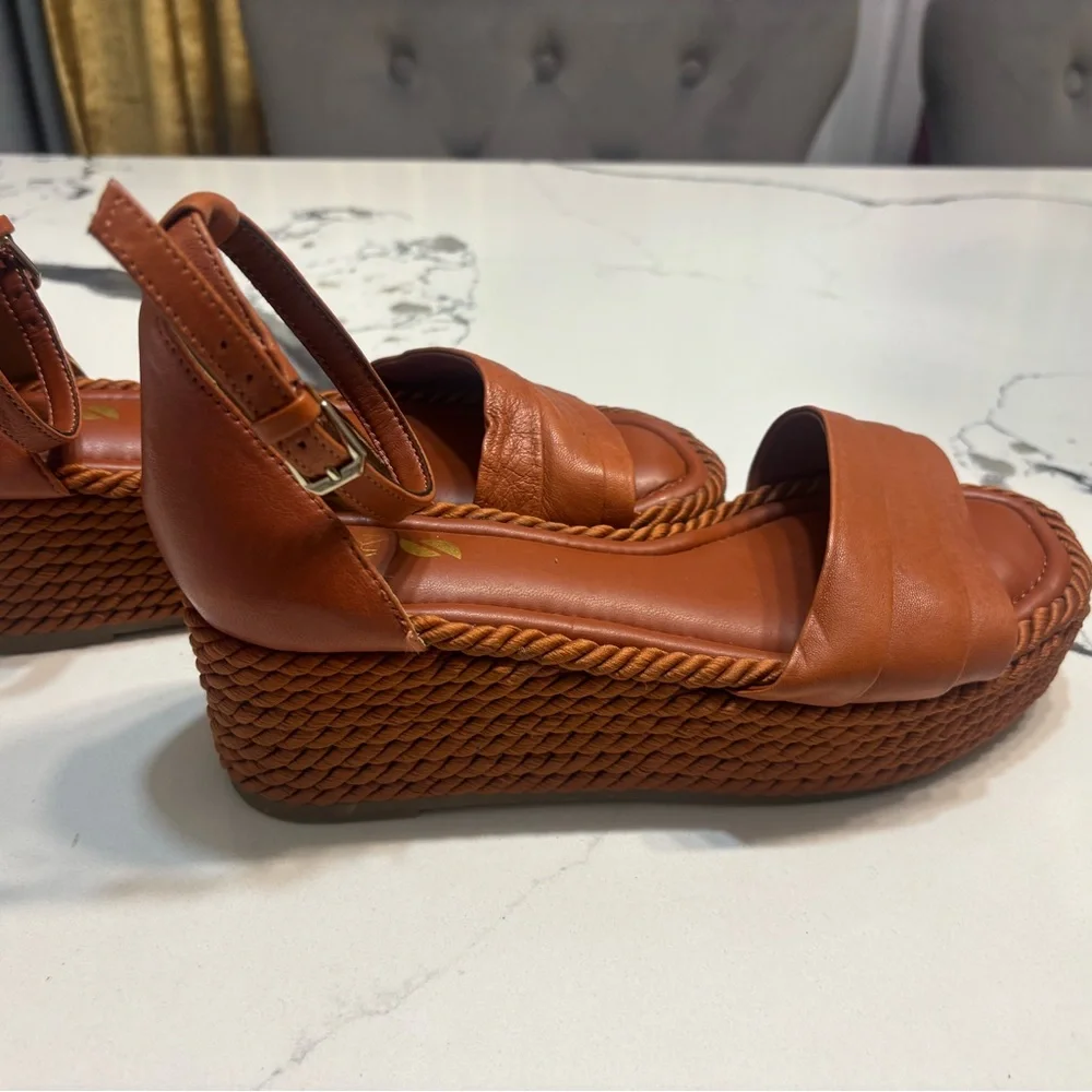 Sarto Brown Leather Women's Sandals - Picture 2 of 5